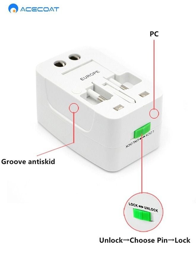 ACECOAT All-in-One Universal International Adapter with Dual USB Ports for Travel - Image 3