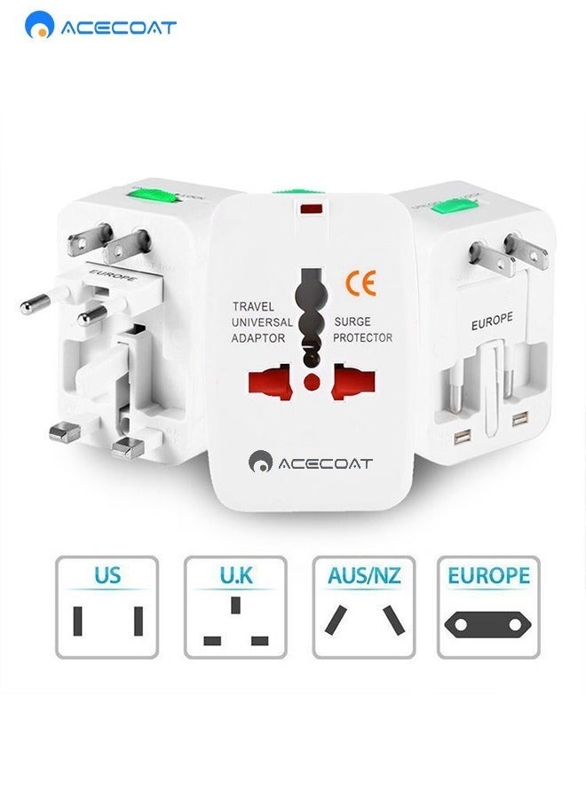 ACECOAT All-in-One Universal International Adapter with Dual USB Ports for Travel - Image 1