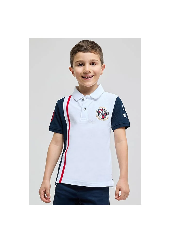 R&b Color Block Polo T-Shirt with Short Sleeves
