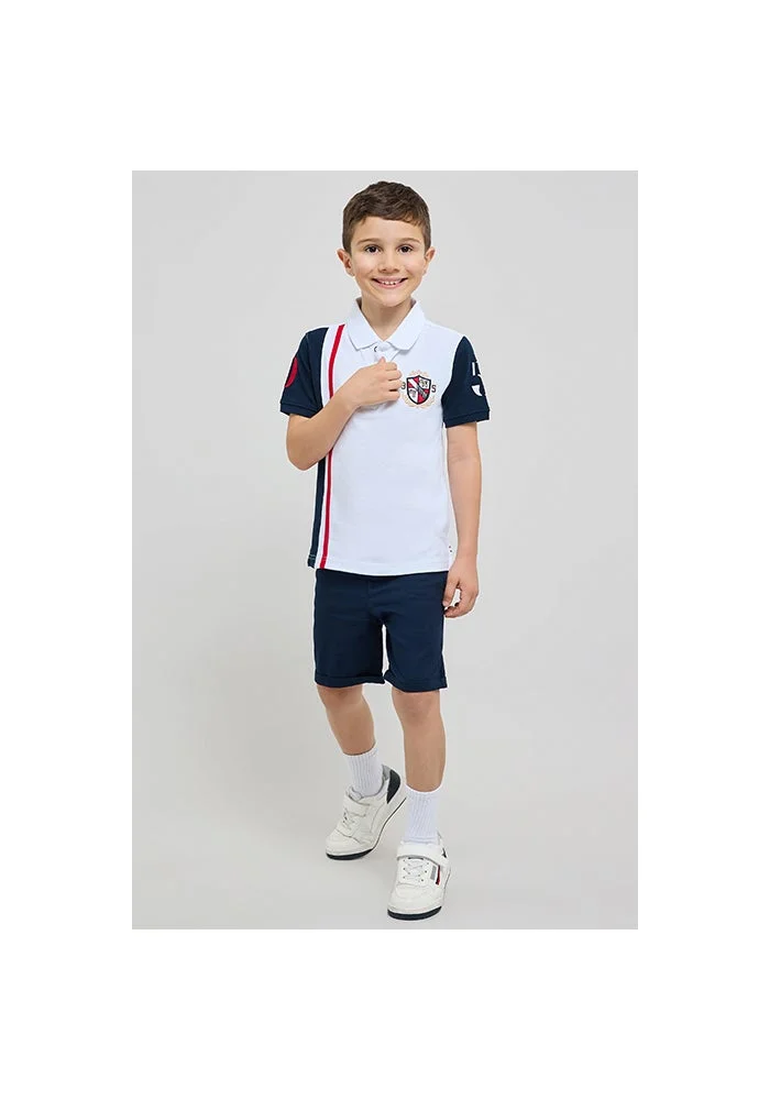 R&b Color Block Polo T-Shirt with Short Sleeves