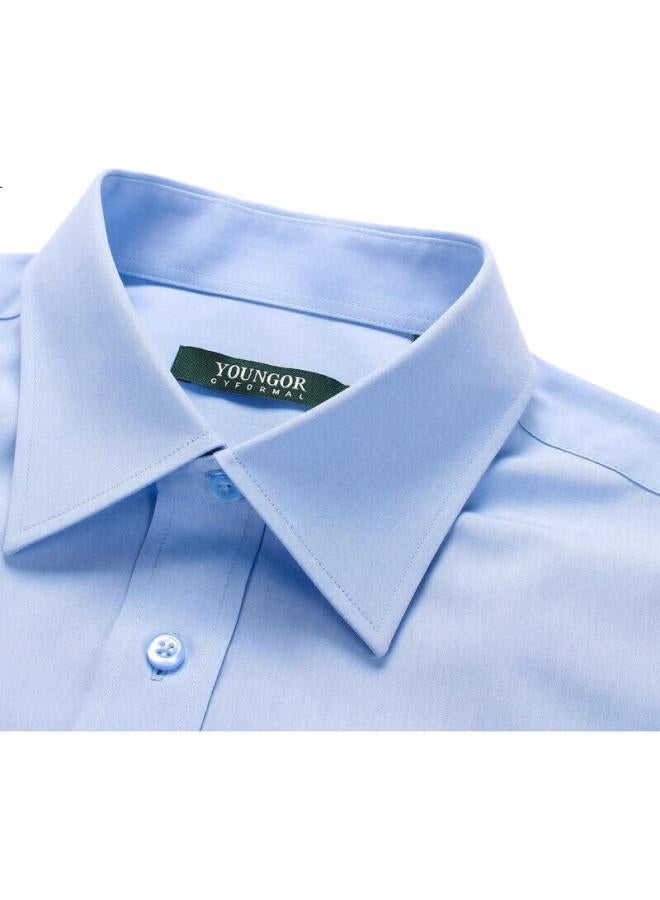 YOUNGOR Men'S Shirt Spring Autumn Youth Men'S Casual Dress Shirt Glnp19001Ija Light Blue 39 - Image 1