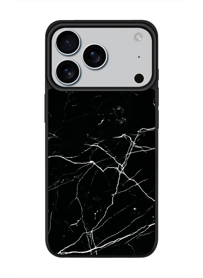 Stylizedd iPhone 17 Pro Case, [Compatible with MagSafe] Slim Magnetic cover Phone Case iPhone 17 Pro -Marble Print Black - Image 1