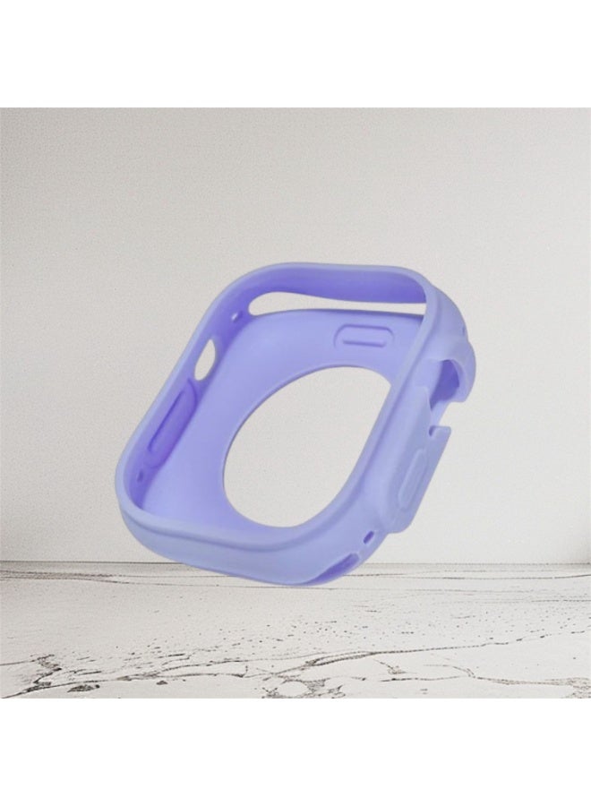 Case For HK8 PRO MAX Ultra 49mm Shockproof TPU Soft Silicone Bumper Case Lavnder Colour. - Image 2