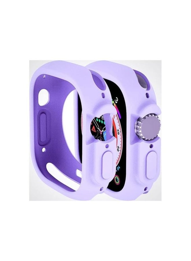 Case For HK8 PRO MAX Ultra 49mm Shockproof TPU Soft Silicone Bumper Case Lavnder Colour. - Image 1