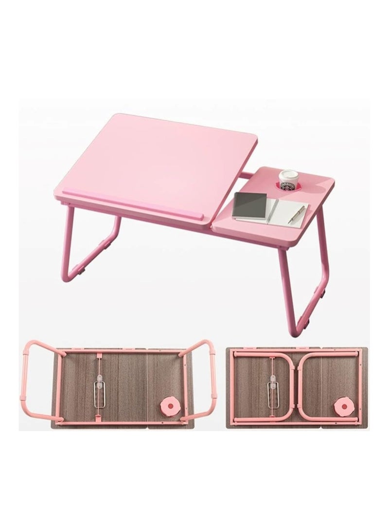 Huitich Wood Multi Purpose- Adjustable Laptop Desk For Study And Reading With Foldable Non Slip Legs Pink - Image 2
