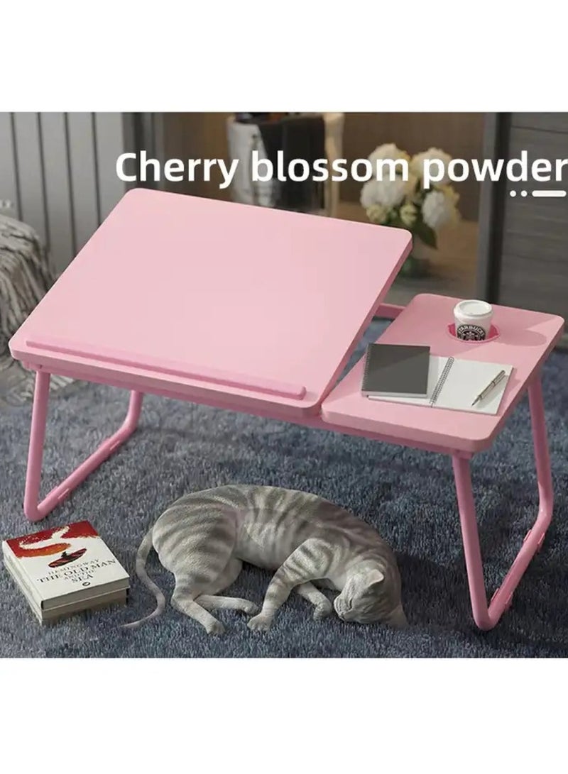 Huitich Wood Multi Purpose- Adjustable Laptop Desk For Study And Reading With Foldable Non Slip Legs Pink - Image 4