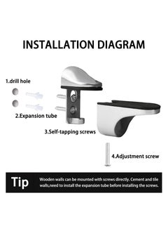 Excefore Glass Shelf Bracket, Duckbill Clip Shelf Bracket, Adjustable Glass Shelf Bracket, 4 Pcs Adjustable Wood/Glass Shelf Bracket, for 2-23mm Thickness Shelf Glass Shelf  - Image 3