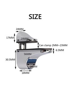 Excefore Glass Shelf Bracket, Duckbill Clip Shelf Bracket, Adjustable Glass Shelf Bracket, 4 Pcs Adjustable Wood/Glass Shelf Bracket, for 2-23mm Thickness Shelf Glass Shelf  - Image 2