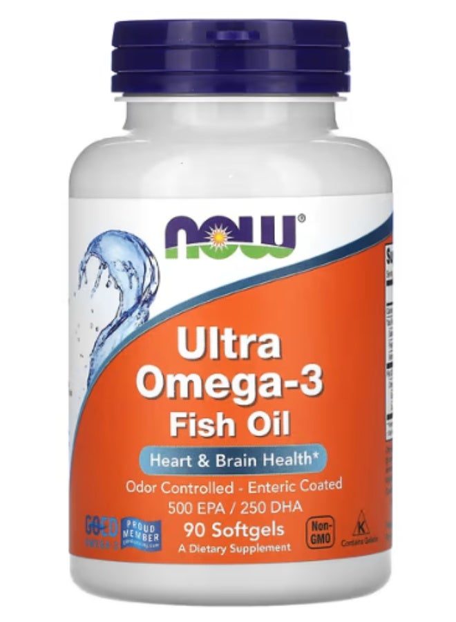 NOW Foods, Ultra Omega-3 Fish Oil, 90 Softgels