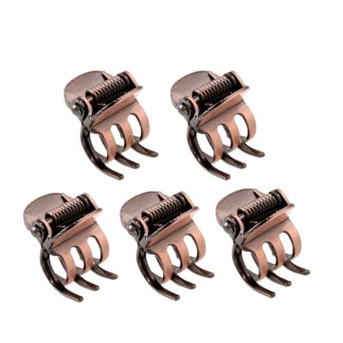 Pxiryanlow 5PCS Mini Metal Hair Claw Clips for WomenMini Metal Hair Claw ClipsBronze Clamp Side Bangs Clip Hair Styling Tool Hairpins Hair Accessories for Women - Image 1