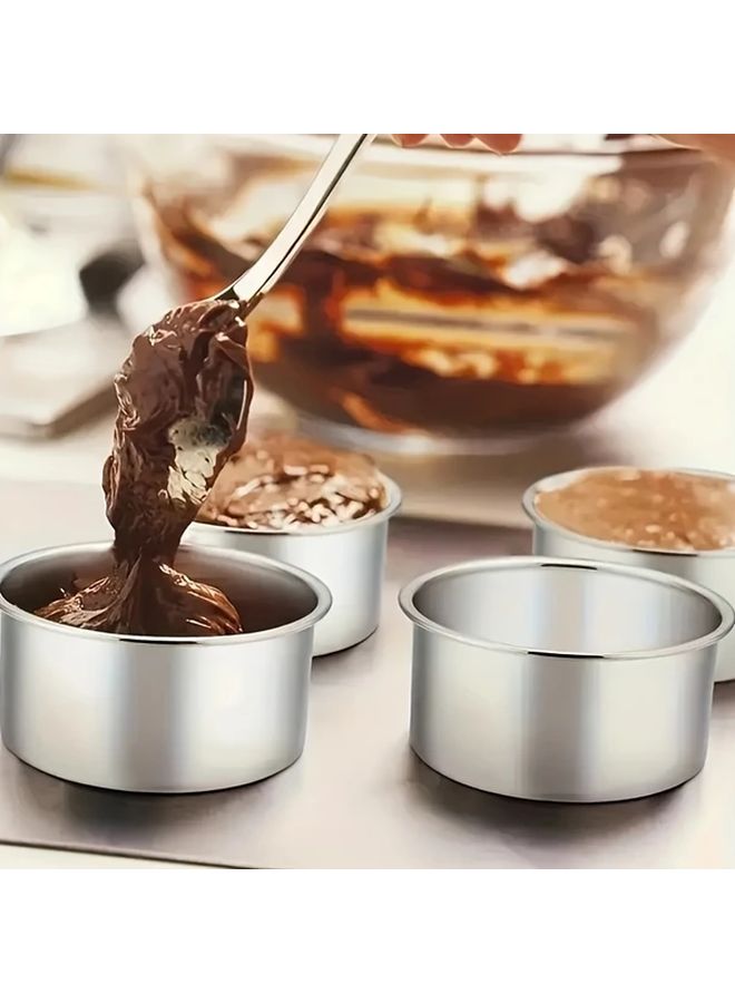 2 Pack 4 Inch Round Aluminum Alloy Cake Baking Pans for Birthday Wedding - Image 4