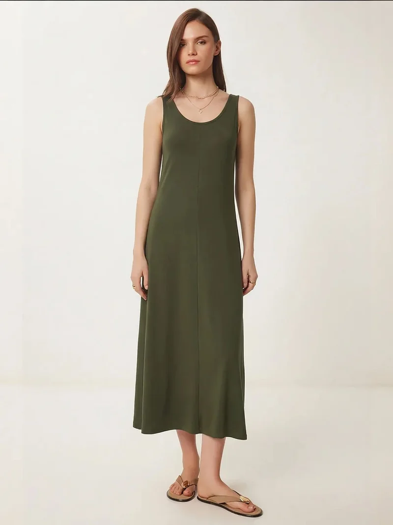 السعادة في إسطنبول ISTANBUL U Collar Midi Dress