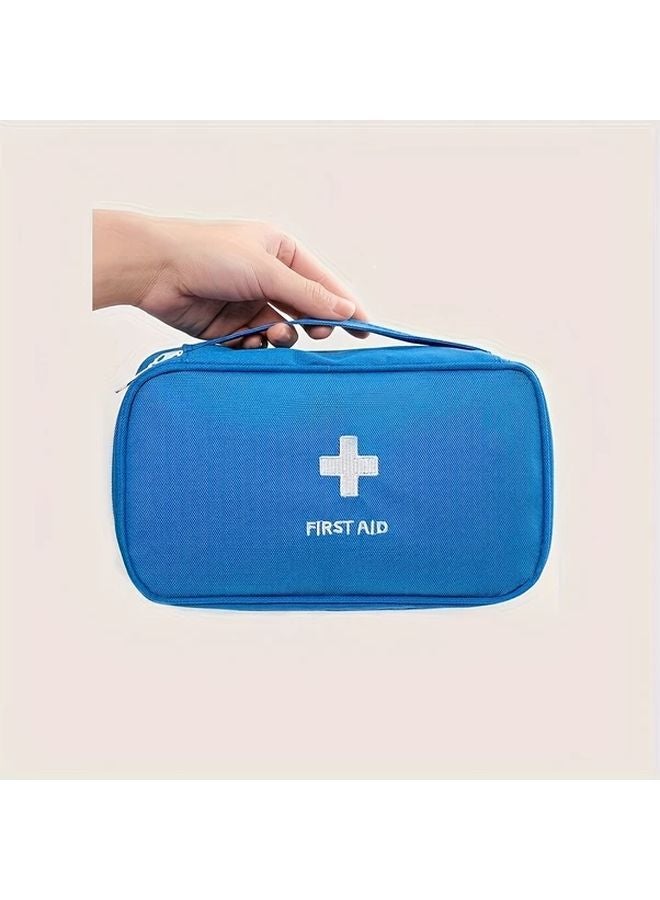 Blue Portable Travel First Aid Kit Compact Emergency Medical Pouch - Image 1