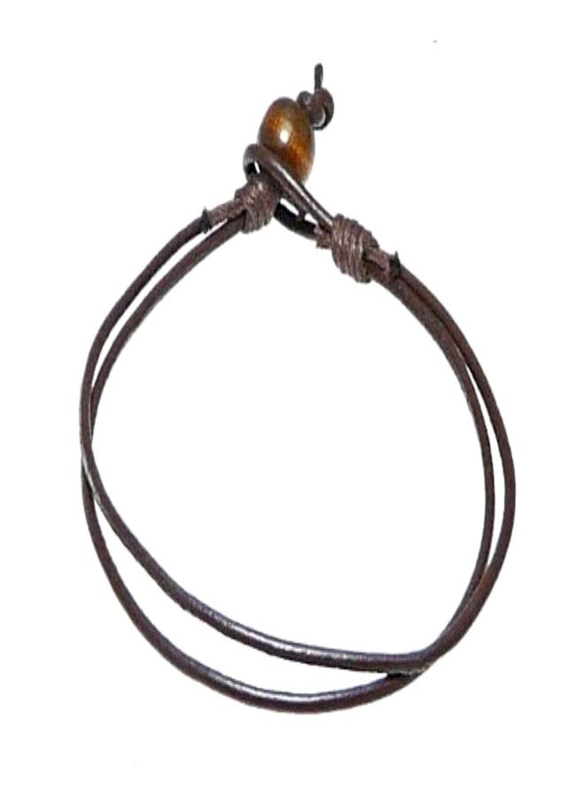 Neptune Giftware Dark Brown Leather Cord Bracelet Leather Wristband Surf Wristband Bracelet - Image 1