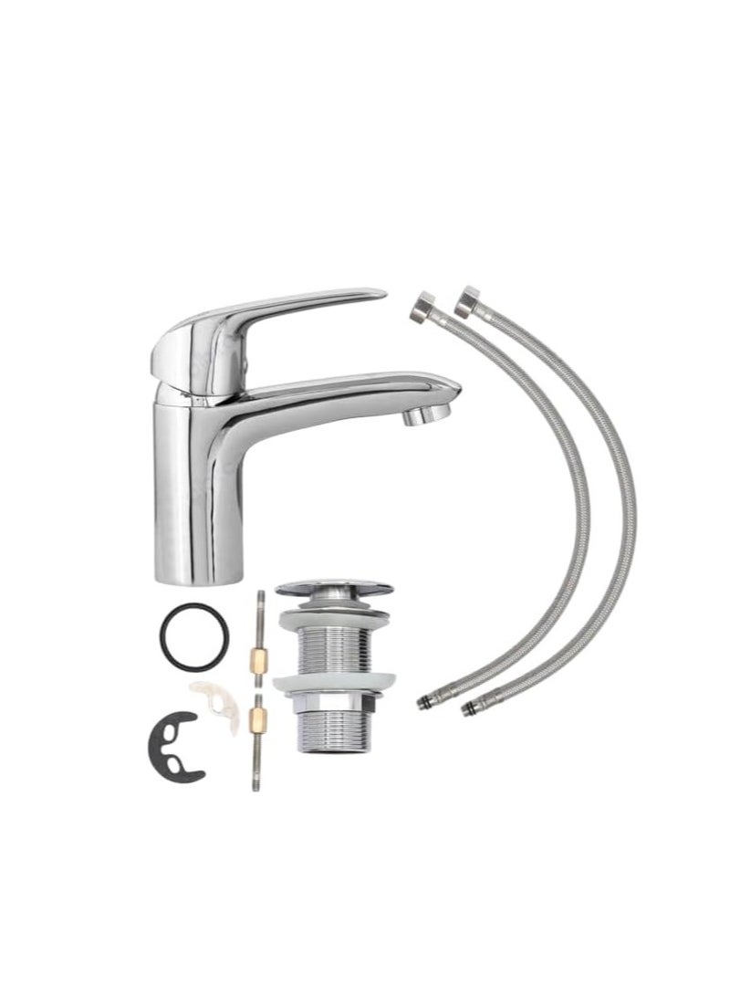 REEF Modern Bathroom Basin Mixer Tap – Chrome Finish, Single Lever – MIXER IRIS-01 (CHN-RF-WBM-IS01) - Image 3