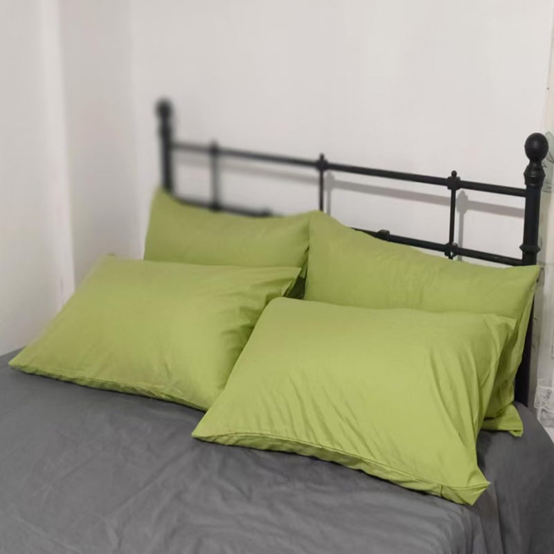 LEISUREWEEK Premium Queen Pillowcases 4 Pack - Grass-Yellow Standard - Ultra Soft 1800 Thread Count Microfiber- Double Brushed - Allergies Free - Wrinkle Resistant Pillowcase - Image 1