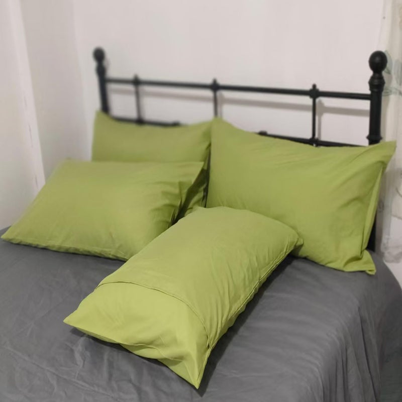 LEISUREWEEK Premium Queen Pillowcases 4 Pack - Grass-Yellow Standard - Ultra Soft 1800 Thread Count Microfiber- Double Brushed - Allergies Free - Wrinkle Resistant Pillowcase - Image 5