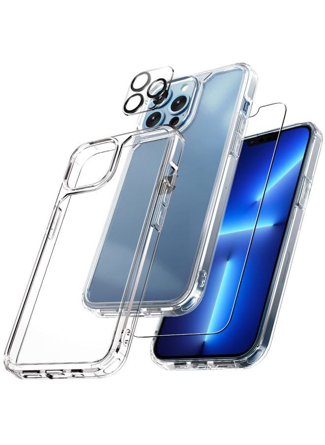 Generic For Iphone 15 Case Screen Protector Combo Pack Bestseller Digital Computer/For Iphone Protective Case Suitable For All Models-Color:Transparent Shell +2 Positive Mask +2 Lens Film-Applicable Model:For Iphone14PLUS "luxury Suit]  - Image 1