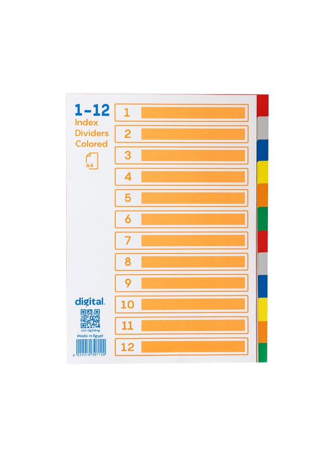 Digital Index Dividers, A4, Colored - 12