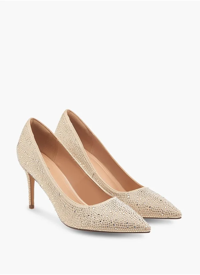 سيليست Women's Embellished Slip-On Pumps with Stiletto Heels