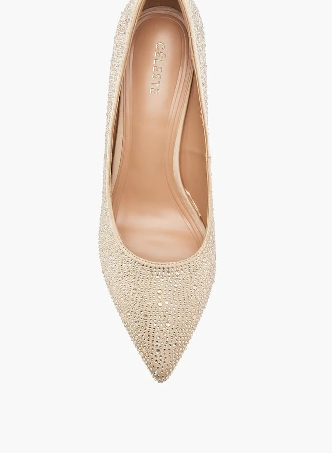 Celeste Women's Embellished Slip-On Pumps with Stiletto Heels