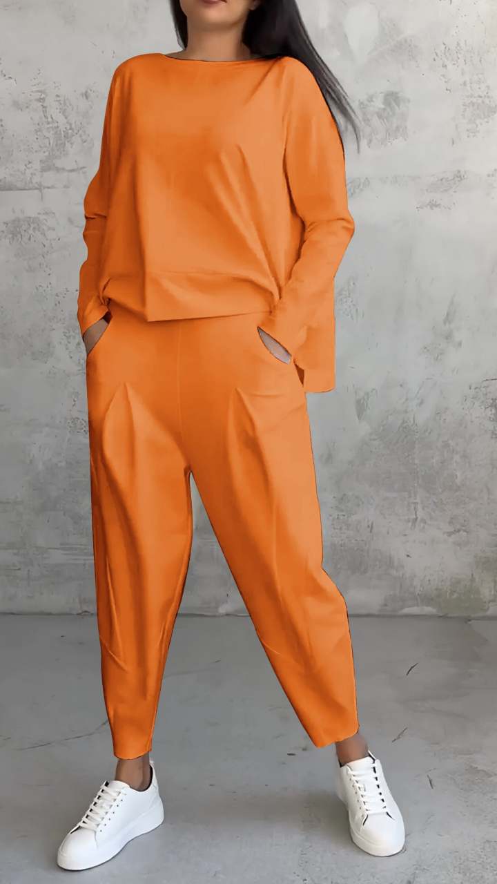 Women's Long Sleeve Hoodie and Harem Pants Set Irregular Design - Image 2