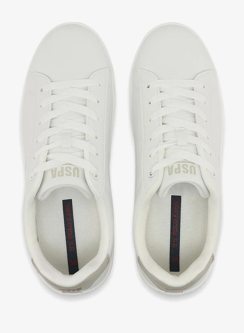U.S. Polo Assn. white Women's White Low-Top Sneakers - Classic Style Detail for Elegant Everyday Wear for Women | Best Price UAE