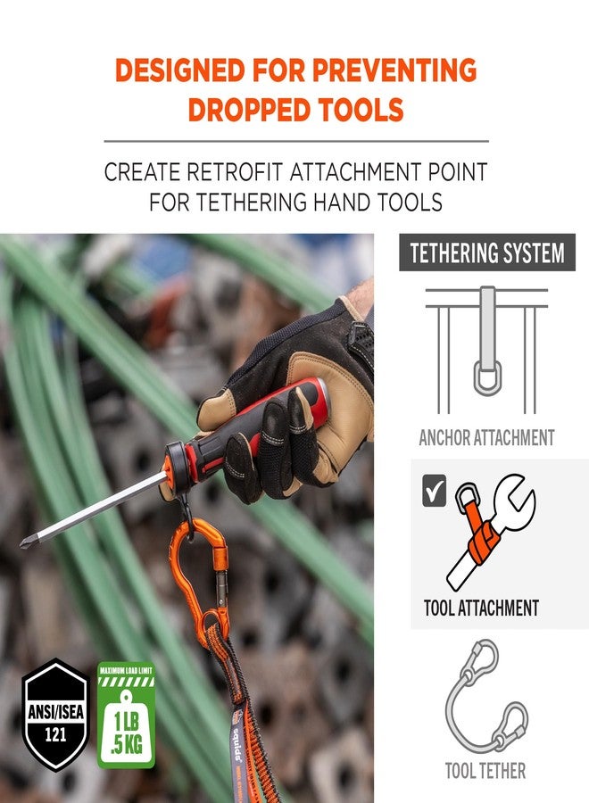 Ergodyne Hand Tool Attachment Slips, Easy Slide On Design, Connects to Tool Lanyards, Squids 3740, Variety Pack, 4-Pack,Black & Orange - Image 2