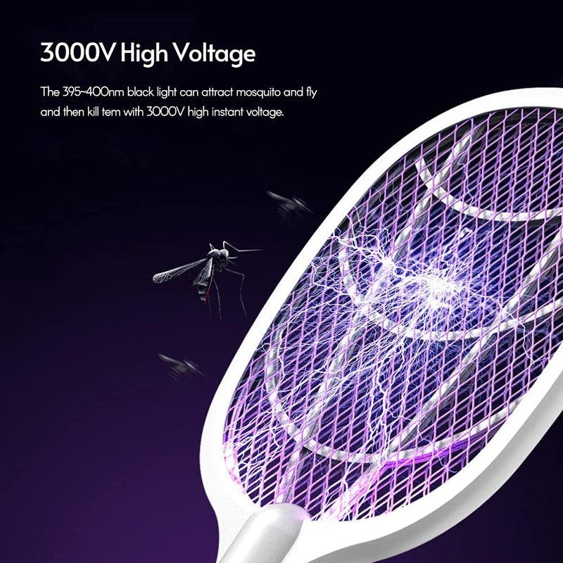 Spaceshoop 2-in-1 Handheld Bug Zapper Racket Electric Fly Swatter - Image 4