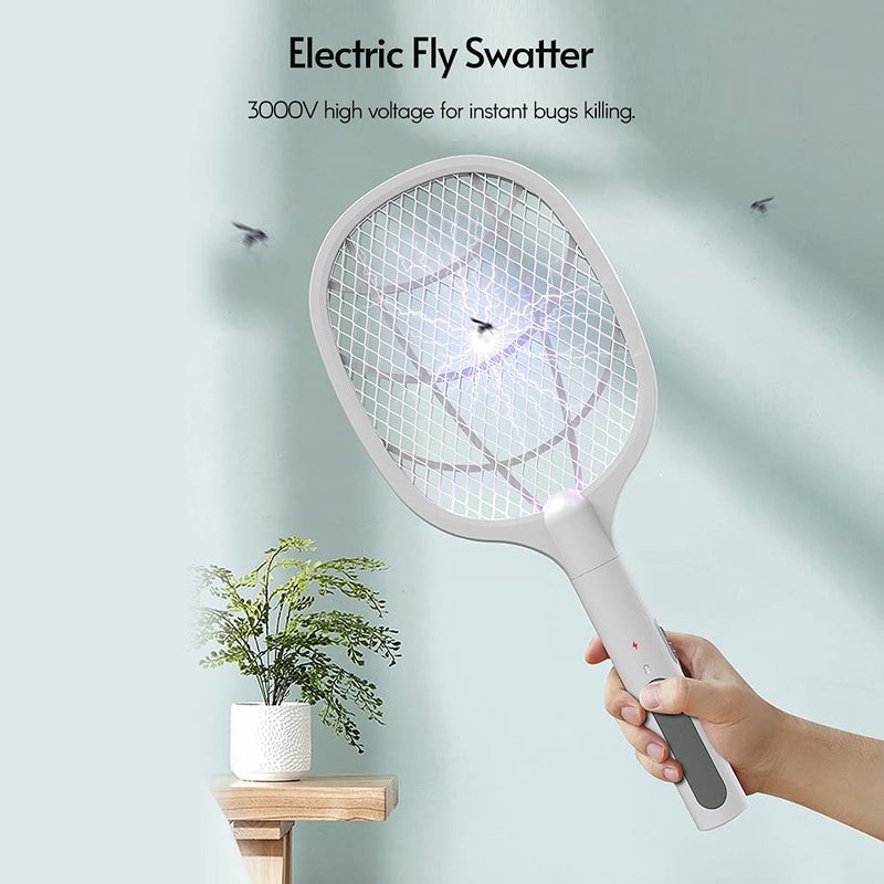Spaceshoop 2-in-1 Handheld Bug Zapper Racket Electric Fly Swatter - Image 2