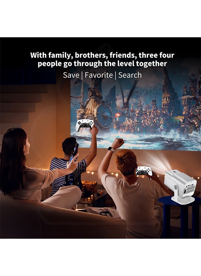 LEXIN - HCS350 Smart Portable Projector HD 1080P - Support 4K WiFi6 BT 5.4 Android 12 - Support 130 Inches - Auto Keystone Correction - Compatible With Android/iOS/TV Box/HDMI/USB/PS4/PS5 Game controller - Image 1