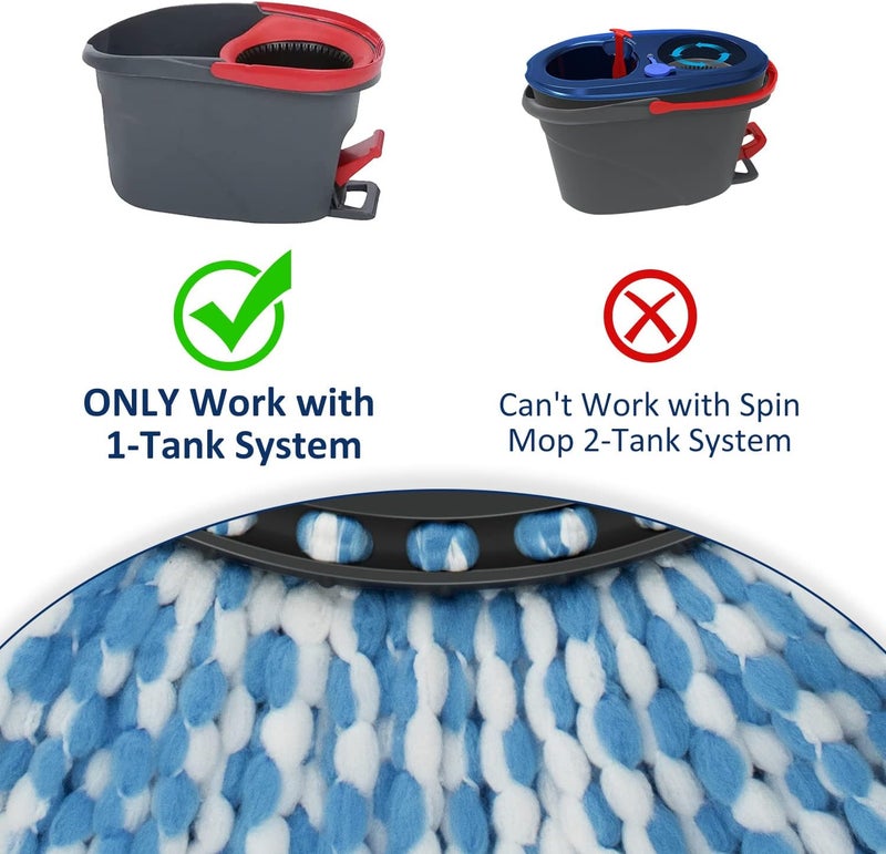 GFRED 2 Pack Mop Head Replacement Compatiable with Ocedar EasyWring,Mop Refill Replace Head for EasyWring Spin Mop 1 Tank systerm - Microfiber, Easy to Replace,Deep Floor Cleaning and Machine Washable - Image 2