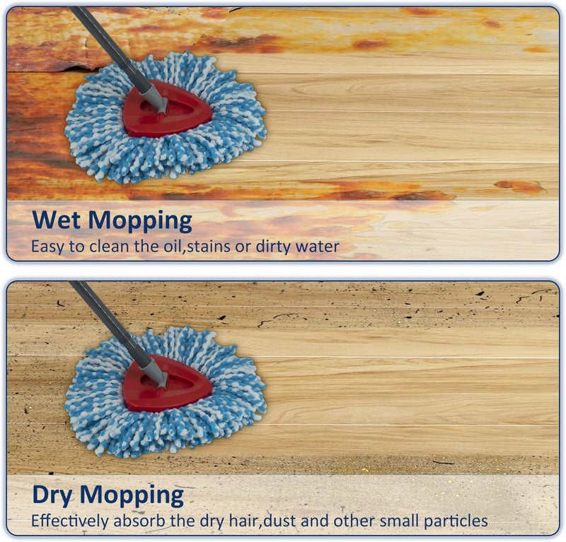 GFRED 2 Pack Mop Head Replacement Compatiable with Ocedar EasyWring,Mop Refill Replace Head for EasyWring Spin Mop 1 Tank systerm - Microfiber, Easy to Replace,Deep Floor Cleaning and Machine Washable - Image 5