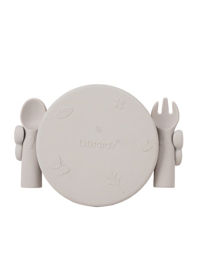 Smily Mia Dommy Butterfly Silicone Baby Feeding Set – Suction Bowl with Lid, Spoon & Fork for Baby Led Weaning, Self-Feeding Toddler Utensils, BPA-Free, Dishwasher & Microwave Safe – Wind Chime