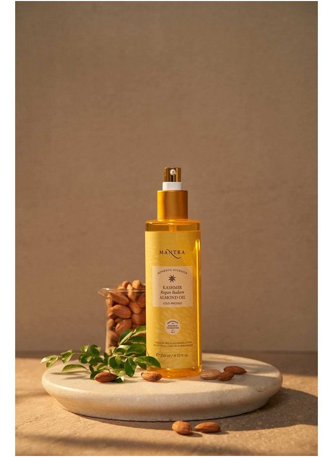 Mantra - Kashmir Rogan Badam Almond Oil 250 Ml Authentic Ayurveda Used Pure Exotic Kashmiri Almonds Natural Skin Softener & Moisturizer - Image 1