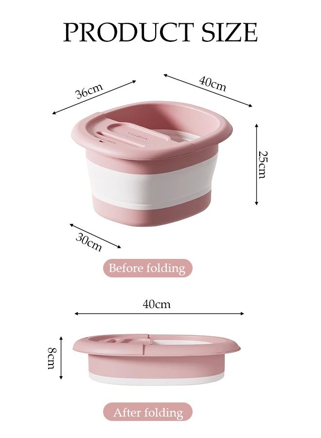 DUNISO Collapsible Foot Bath Basin with Lid, Portable Foot Soak Tub with Foot Massager, Folding Foot Tub for Soaking Feet, for Travel, Camping Washing - Image 2