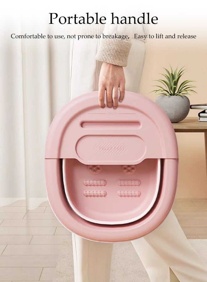 DUNISO Collapsible Foot Bath Basin with Lid, Portable Foot Soak Tub with Foot Massager, Folding Foot Tub for Soaking Feet, for Travel, Camping Washing - Image 4