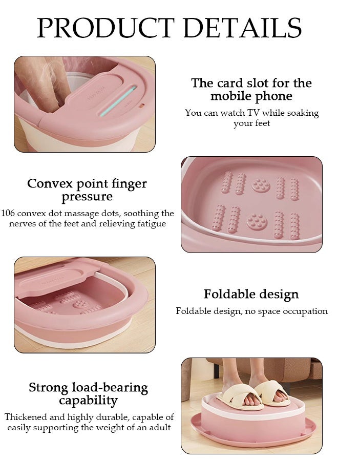 DUNISO Collapsible Foot Bath Basin with Lid, Portable Foot Soak Tub with Foot Massager, Folding Foot Tub for Soaking Feet, for Travel, Camping Washing - Image 3