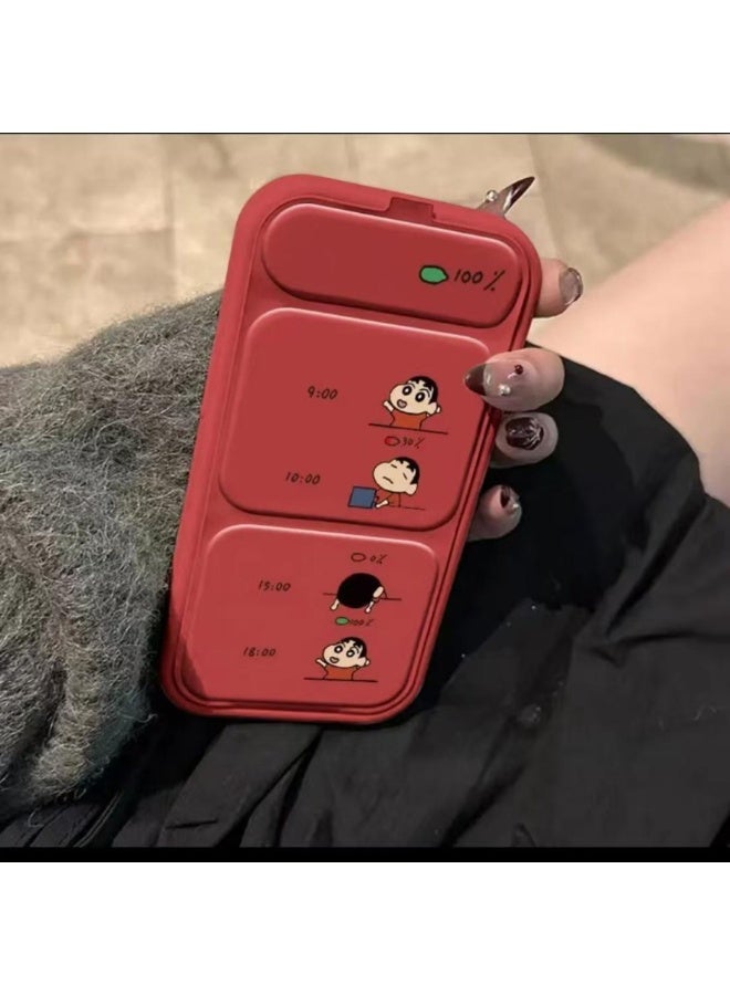 NIBEMINENT Cute Power Xiao Xin Protective TPU Case Cover For iPhone 15, Red