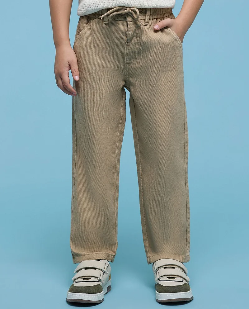 R&B Solid Casual Pants with Drawstring Waist