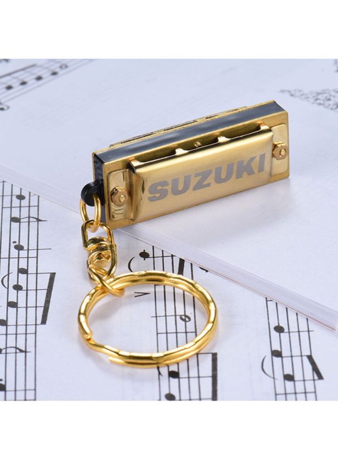 Suzuki Mini 5-Holes 10 Tone Harmonica Keychain Key - Image 4