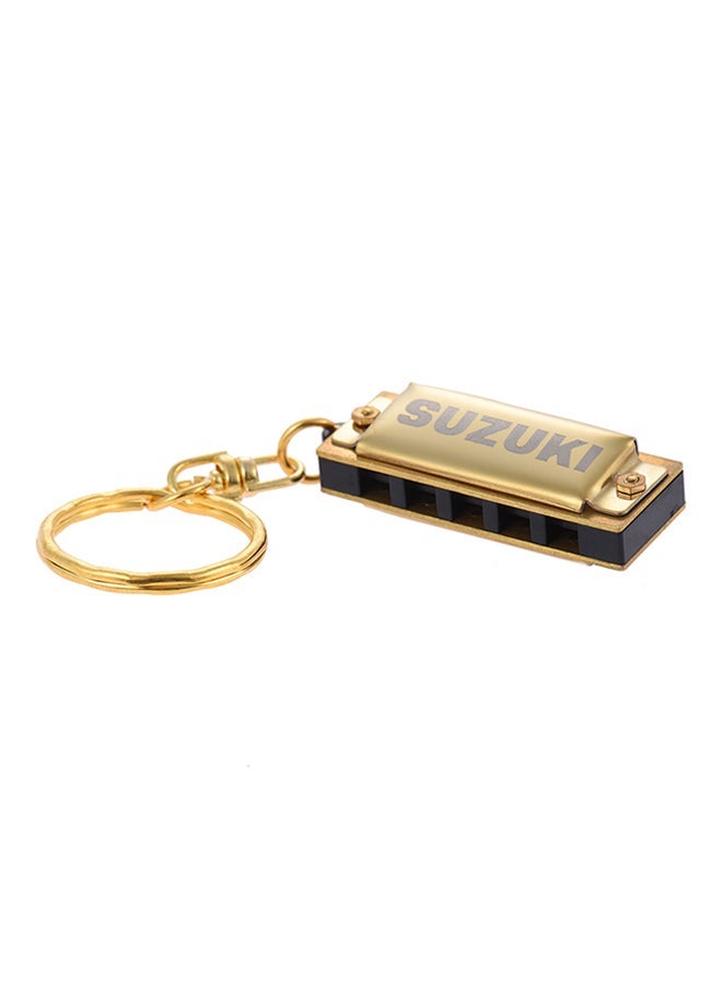 Suzuki Mini 5-Holes 10 Tone Harmonica Keychain Key - Image 1