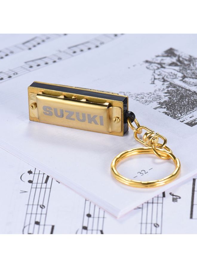 Suzuki Mini 5-Holes 10 Tone Harmonica Keychain Key - Image 3