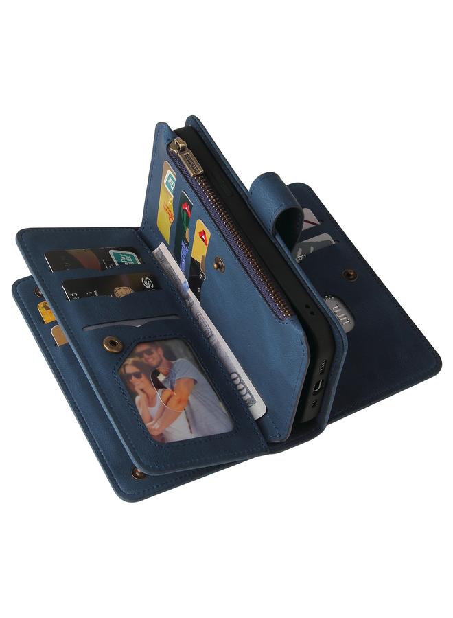 S-TOP Case For Samsung Galaxy S25 / S24 5G Skin Feel Multi Card Slots Zipper Wallet Leather Phone Case - Image 5