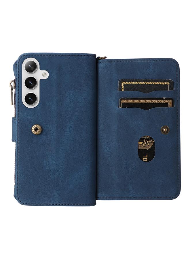 S-TOP Case For Samsung Galaxy S25 / S24 5G Skin Feel Multi Card Slots Zipper Wallet Leather Phone Case - Image 3