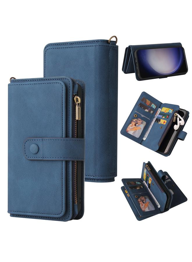 S-TOP Case For Samsung Galaxy S25 / S24 5G Skin Feel Multi Card Slots Zipper Wallet Leather Phone Case - Image 1