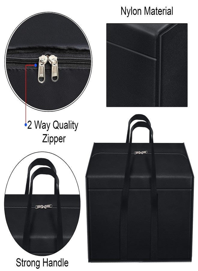 Storite 4 Pack Nylon 85 L Moisture Proof Multi-Purpose Underbed Storage Bag/Clothing Storage Organiser/Toy Storage/Stationery Paper Storage Bag with Zipper and Strong Handle (Black,57x36.8 x40.5 cm) - Image 4