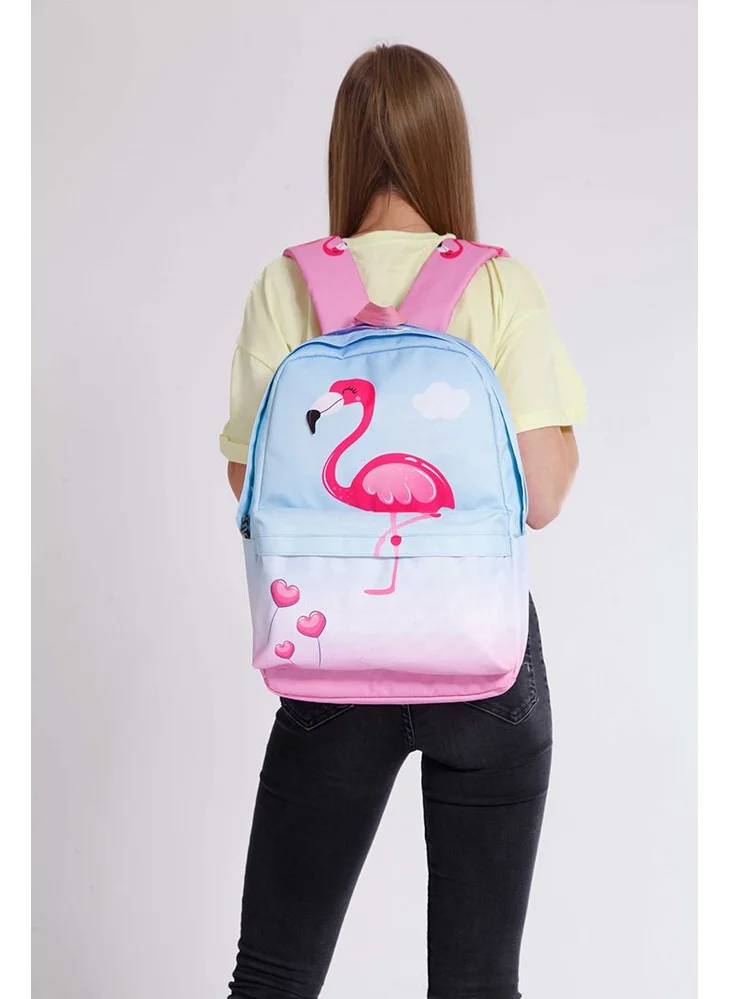 KAUKKO Layer Backpack Rainbow Flamingo K1395