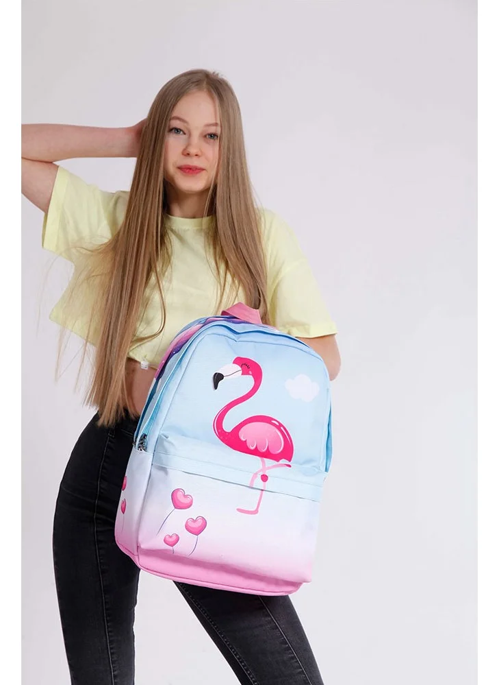 KAUKKO Layer Backpack Rainbow Flamingo K1395