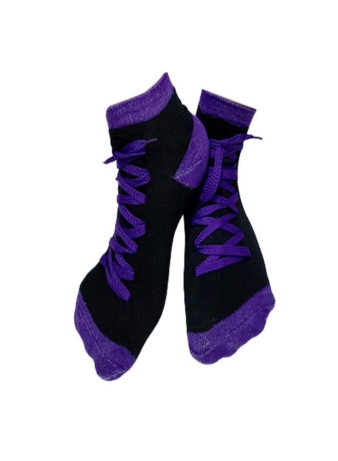 Malvina Girl's Shoe Lace Style Cotton Loafer |Socks (Multicolor) (Pack of 03) - Image 3